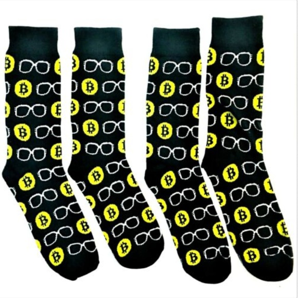 Legit Bitcoin BTC Novelty Socks 2 Packs - Picture 1 of 3